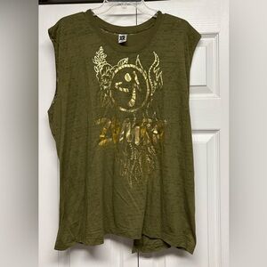 Zumba Fitness Olive Tank with Bold Print XL